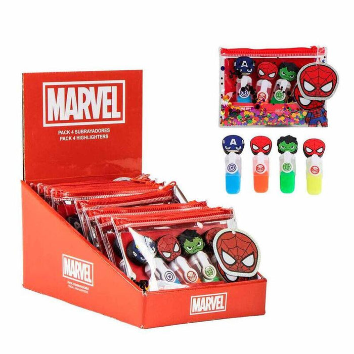 Pack De 12 Unidades - Set 4 Subrayadores Los Vengadores Avengers Marvel Surtido
