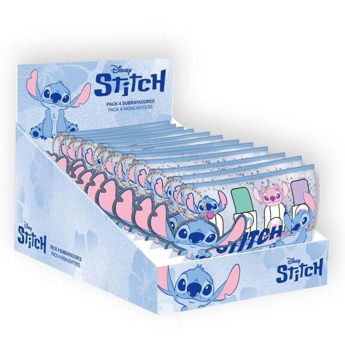 Pack De 12 Unidades - Set 4 Subrayadores Stitch Disney Surtido