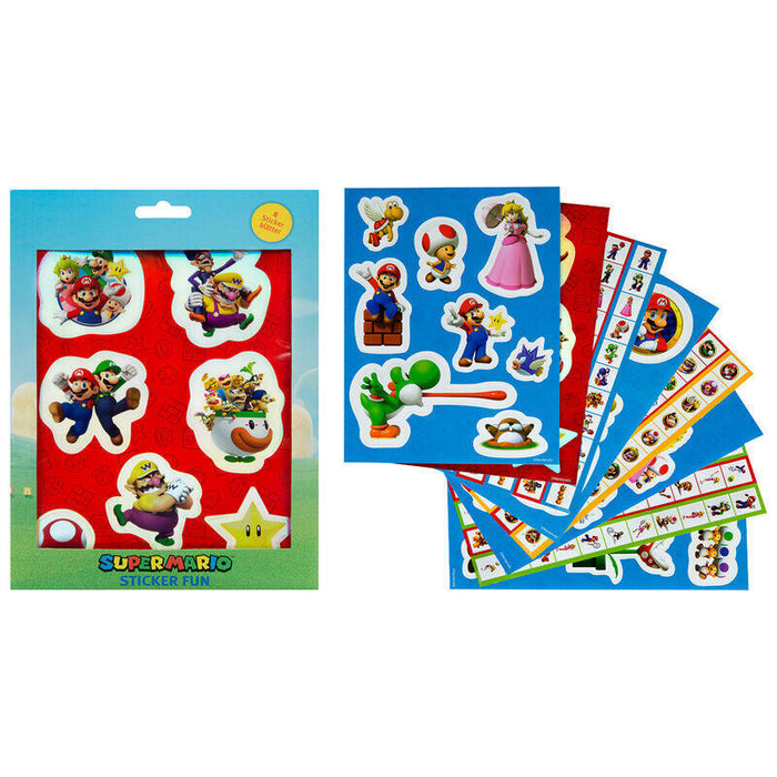 Pack De 12 Unidades - Set Hojas Pegatinas Super Mario Bros