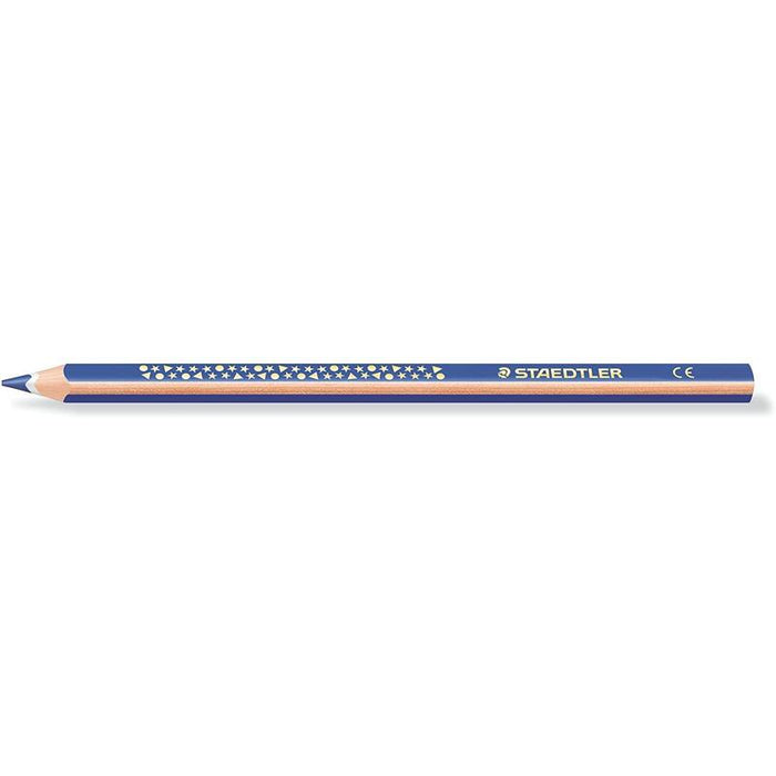 Pack De 12 Unidades Staedtler Jumbo Noris 128 Lapiz Triangular De Color - Mina De 4mm - Resistencia A La Rotura - Diseño Ergonomico - Color Azul