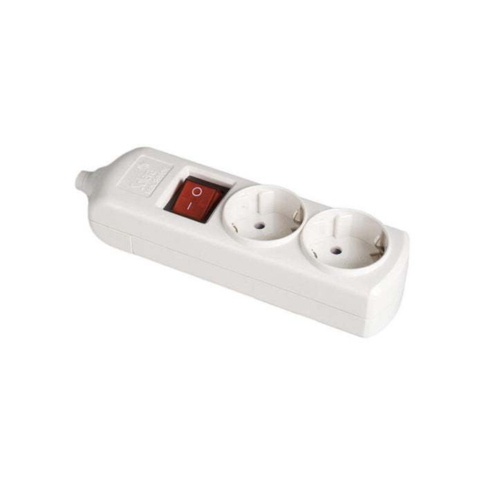 Pack De 2 Unidades - Base Bipolar 2 Tomas Con T/Tl 10/16a 250v Blanco + Interruptor Luminoso Solera 8002il