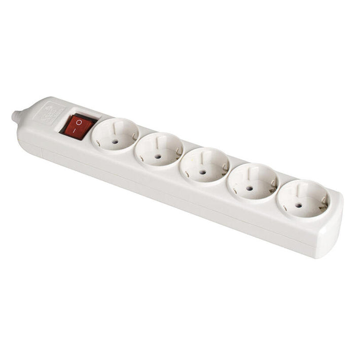 Pack De 2 Unidades - Base Bipolar 5 Tomas Con T/T Lateral 16a 250v Blanco + Interruptor Luminoso Solera 8005il
