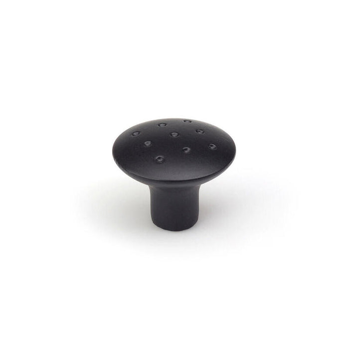 Pack De 2 Unidades - Blister Con 2 Pomos Redondos Para Mueble Fabricado En Zamak Acabado Negro Mate Mod. E744g Ø35mm Rei