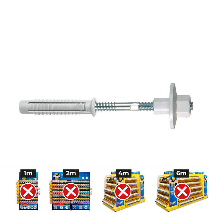 Pack De 2 Unidades - Bolsa 2 Unidades Fijación Lavabo Tuerca De Nylon Ø 10 X 120 Fltn