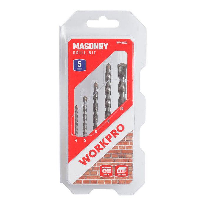 Pack De 2 Unidades - Brocas Para Mampostería, Ø4,00 - Ø10,00 Mm, Juego 5 Piezas