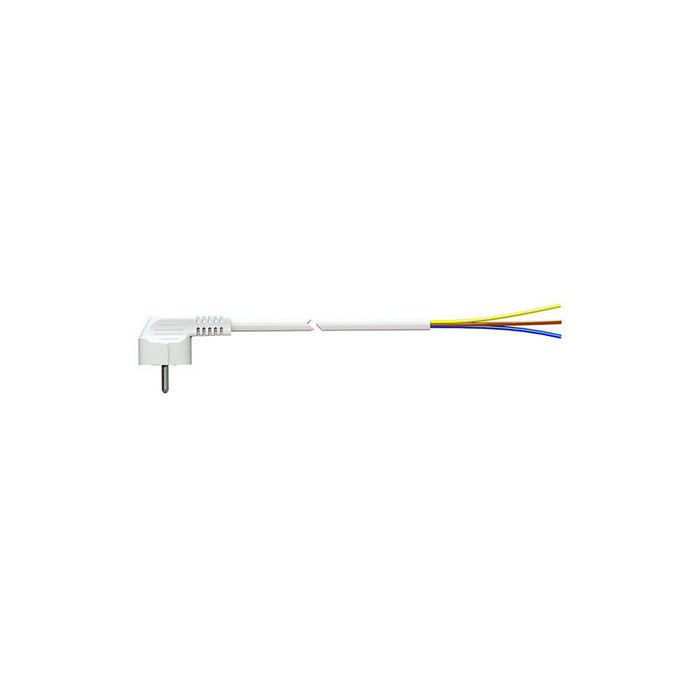 Pack De 2 Unidades - Cable Con Clavija Schuko 1m 3x1.5mm 4,8mm 16a 250v T/Tl Blanco. Solera 7000/1.
