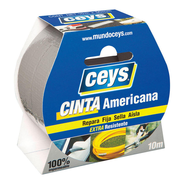 Pack De 2 Unidades - Ceys Cinta Americana Plata Rollo 10m X 50mm 507602