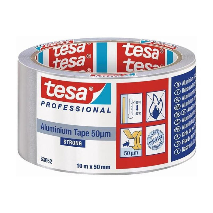 Pack De 2 Unidades - Cinta De Aluminio Universal. 50 Micras 10m X 50mm Con Protector 63632 Tesa