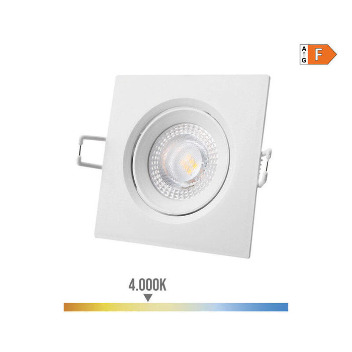 Pack De 2 Unidades - Downlight Led Empotrable Cuadrado 5w 4000k Luz Dia Color Blanco 9x9cm Edm
