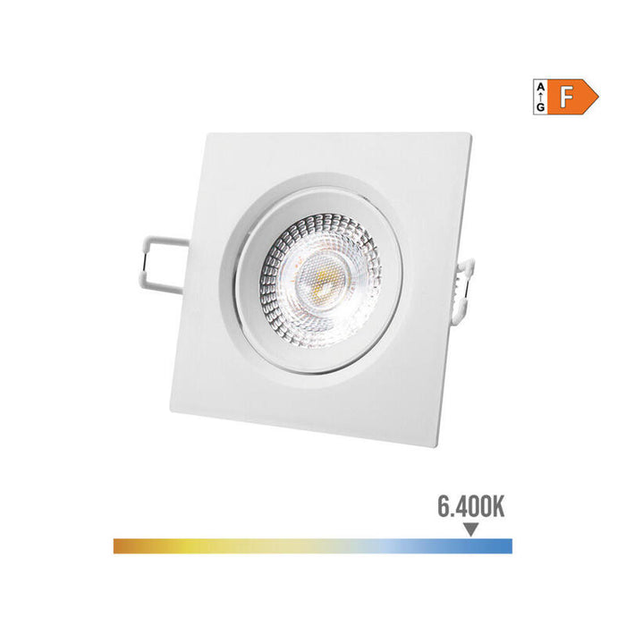 Pack De 2 Unidades - Downlight Led Empotrable Cuadrado 5w 6400k Luz Fria Color Blanco 9x9cm Edm