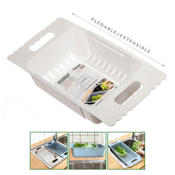 Pack De 2 Unidades - Escurridor Para Fregadero Extensible 23-36 Max Blanco 50,5x18,5x7,5 Cm Kozina