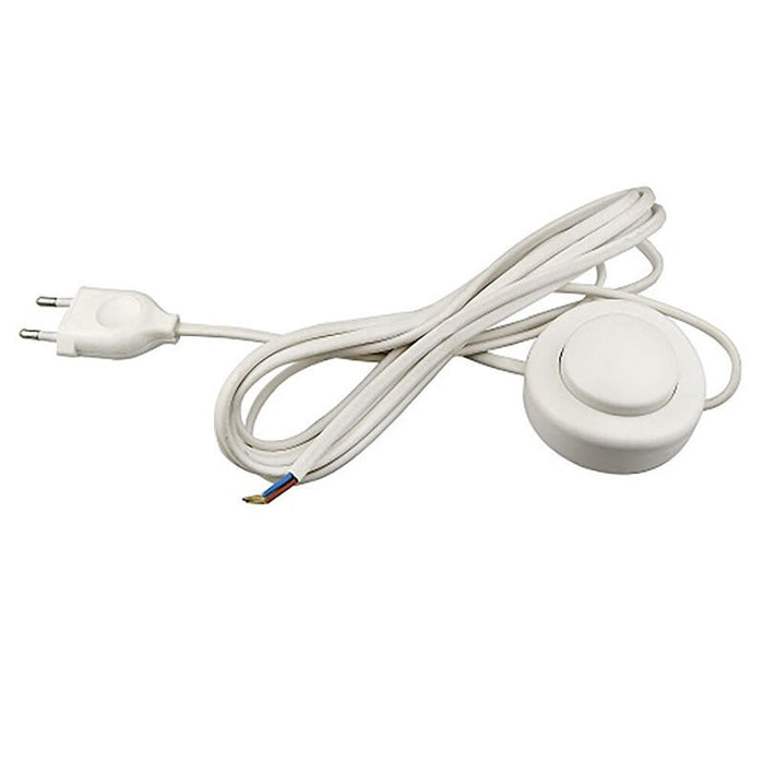 Pack De 2 Unidades - Interruptor Eléctrico De Pié Con Cable, 2,5 A 250 V, 3 M, Blanco