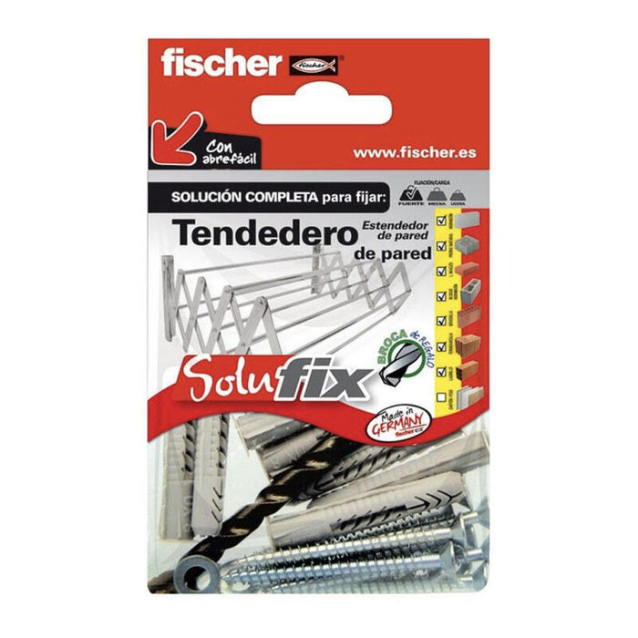 Pack De 2 Unidades - Kit Fijación Tendedero Pared 569814 Solufix Fischer