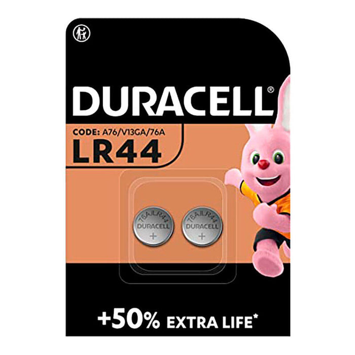 Pack De 2 Unidades - Micro Pila Boton Alkalina Duracell Lr44 1,5v (Blister 2 Unid.) Ø11,6x5,4mm