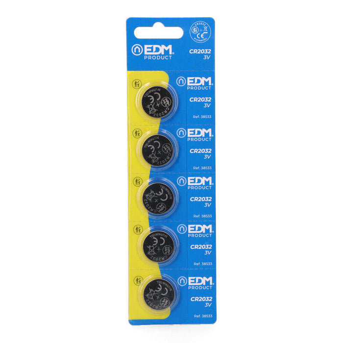 Pack De 2 Unidades - Micro Pila Litio Botón Max-Pro Cr2032 3 V Ø20 X 3,2 Mm, Blister 5 Uds