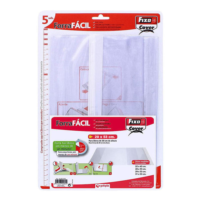 Pack De 2 Unidades - Pack Con 5 Forros Para Libros Ajustables De Pvc Transparentes 290x530mm Grafoplas