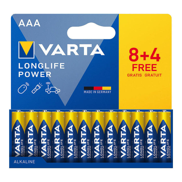 Pack De 2 Unidades - Pila Alkalina Longlife Power Aaa - Lr03 (Blister Cartón 12 Uds 8+4) Ø10,5 X 44,5 Mm