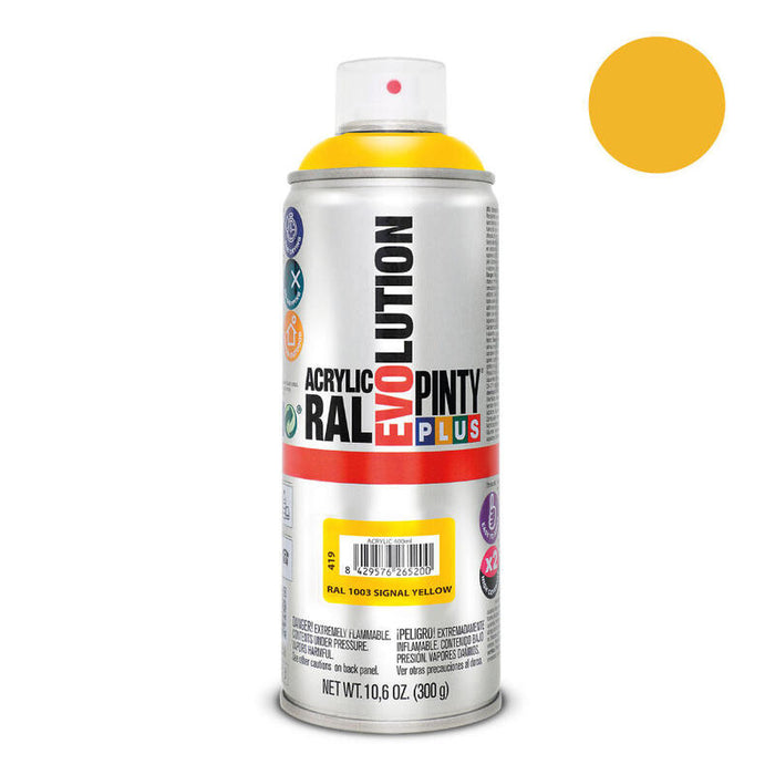Pack De 2 Unidades - Pintura En Spray Pintyplus Evolution 520cc Ral 1003 Amarillo Señales