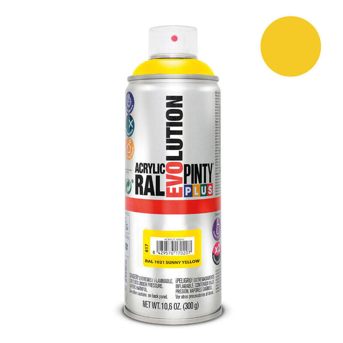 Pack De 2 Unidades - Pintura En Spray Pintyplus Evolution 520cc Ral 1021 Amarillo Colza