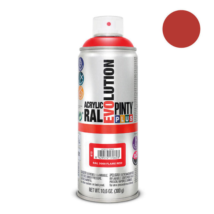 Pack De 2 Unidades - Pintura En Spray Pintyplus Evolution 520cc Ral 3000 Rojo Vivo