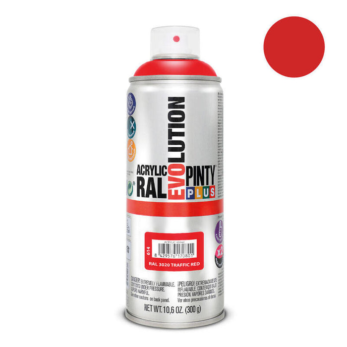 Pack De 2 Unidades - Pintura En Spray Pintyplus Evolution 520cc Ral 3020 Rojo Tráfico