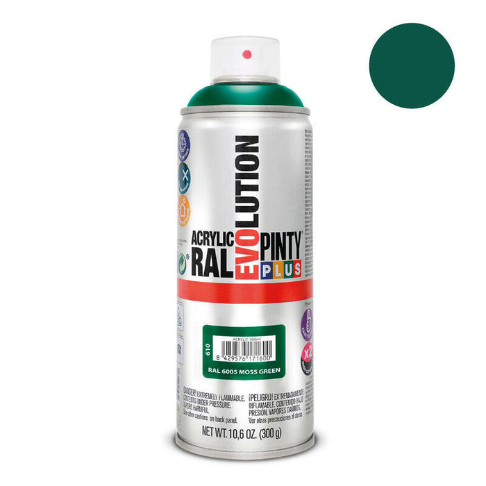 Pack De 2 Unidades - Pintura En Spray Pintyplus Evolution 520cc Ral 6005 Verde Musgo