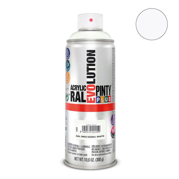 Pack De 2 Unidades - Pintura En Spray Pintyplus Evolution 520cc Ral 9003 Blanco Señales
