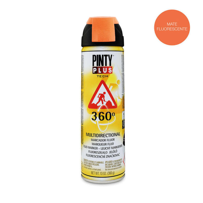 Pack De 2 Unidades - Pintura En Spray Pintyplus Tech 650cc Marcador 360° Naranja T143