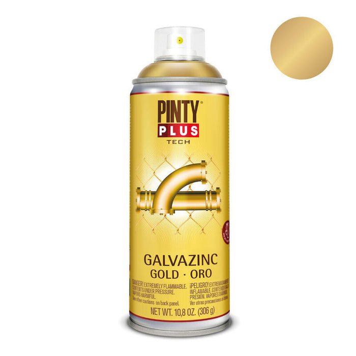 Pack De 2 Unidades - Pintura En Spray Pintyplus Tech Galvazinc 520cc Oro Brillo G151