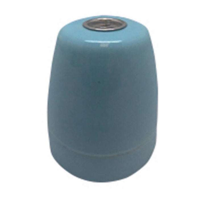 Pack De 2 Unidades - Portalámparas Cerámico Vintage E27 4 A 100 W 250 V~ Azul, Ø47 X 59 Mm