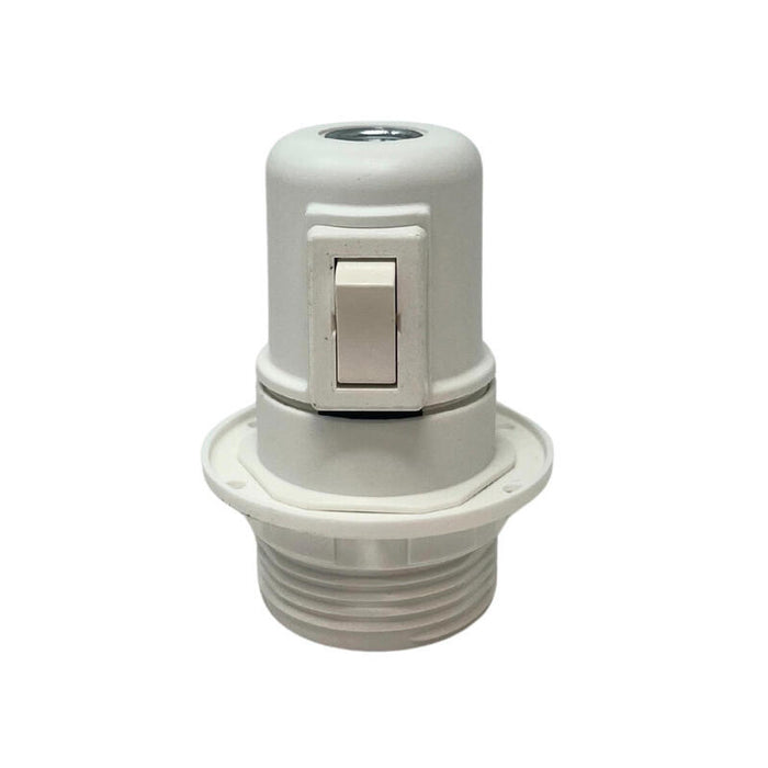 Pack De 2 Unidades - Portalámparas E27 Con Interruptor Semiroscado Con Arandela 2 A 250 V Blanco