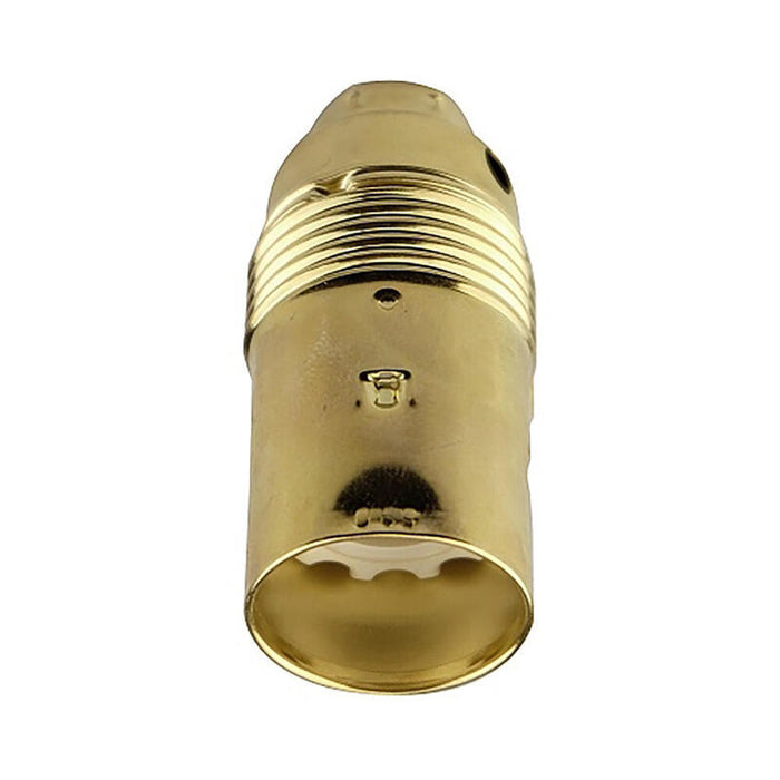 Pack De 2 Unidades - Portalámparas Metálico Roscado Latonado Vintage E14 Ø25 X 60 Mm