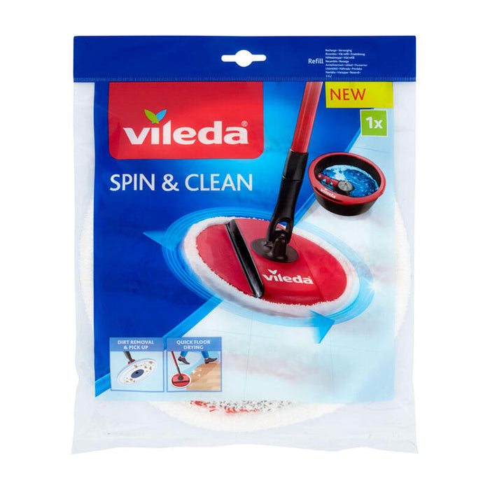 Pack De 2 Unidades - Recambio Fregona Giratoria Spin & Clean 161822 Vileda