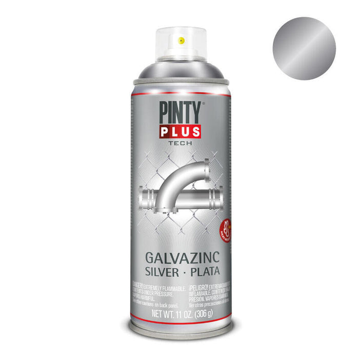 Pack De 2 Unidades - Spray Galvanizado En Frío Plata Pintyplus Tech