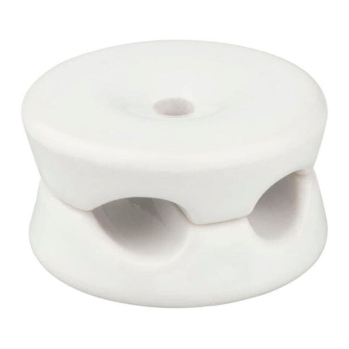 Pack De 2 Unidades - Sujetacables Porcelana Redondo Doble Blanco, 5 Uds Ø32 X 18,6 Mm