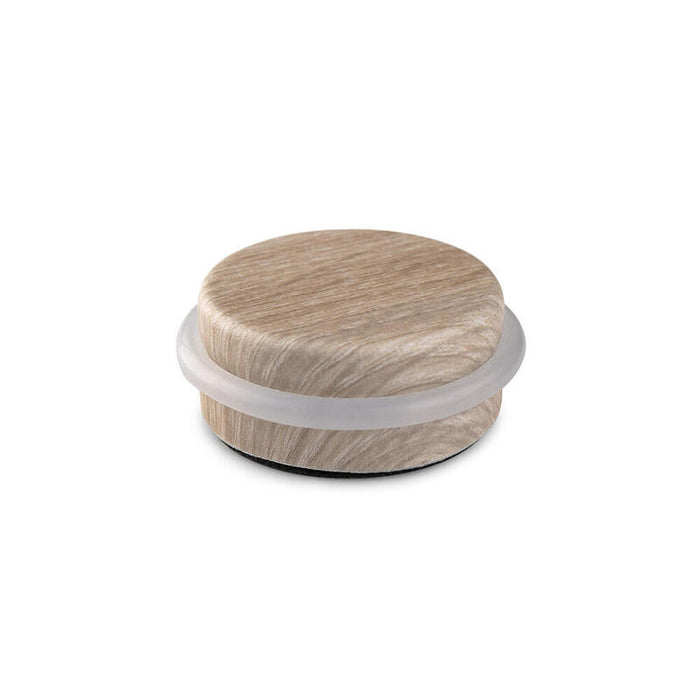 Pack De 2 Unidades - Tope De Puerta Adhesivo Plastico-Metal Decorado Fresno Calcareo Ø4,6x1,8cm Inofix