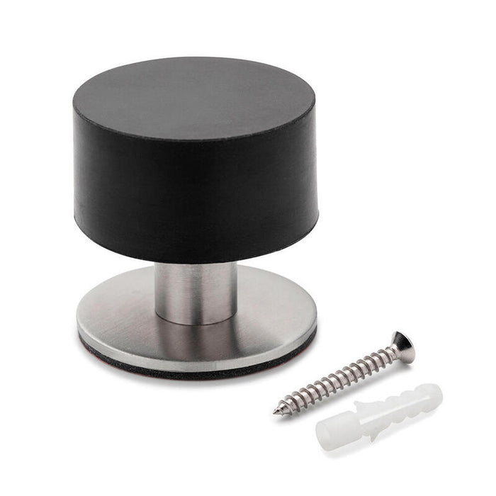 Pack De 2 Unidades - Tope De Puerta Alto Extrafuerte Con Amortiguador Negro