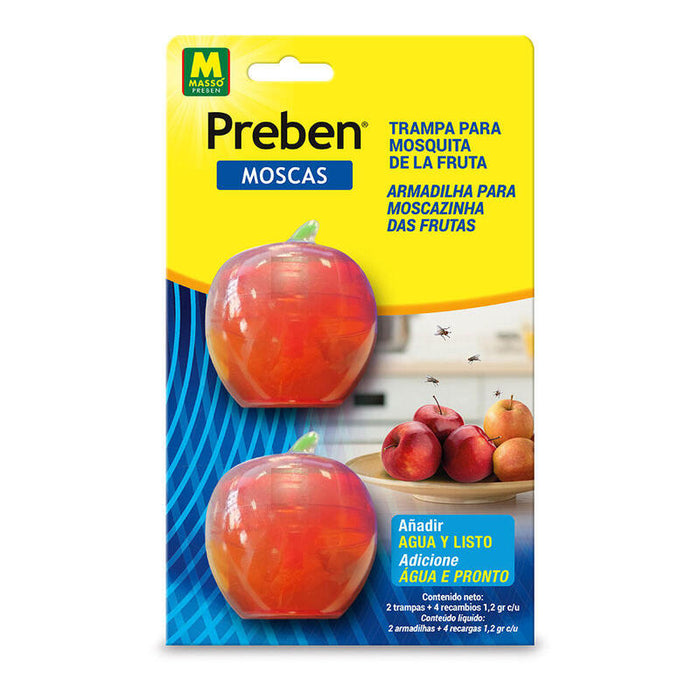 Pack De 2 Unidades - Trampa Mosca De La Fruta, 2 Trampas + 2 Recambios