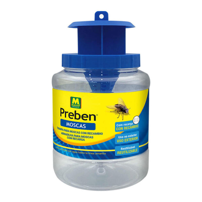 Pack De 2 Unidades - Trampa Moscas, Bote Con Recambio Incluido