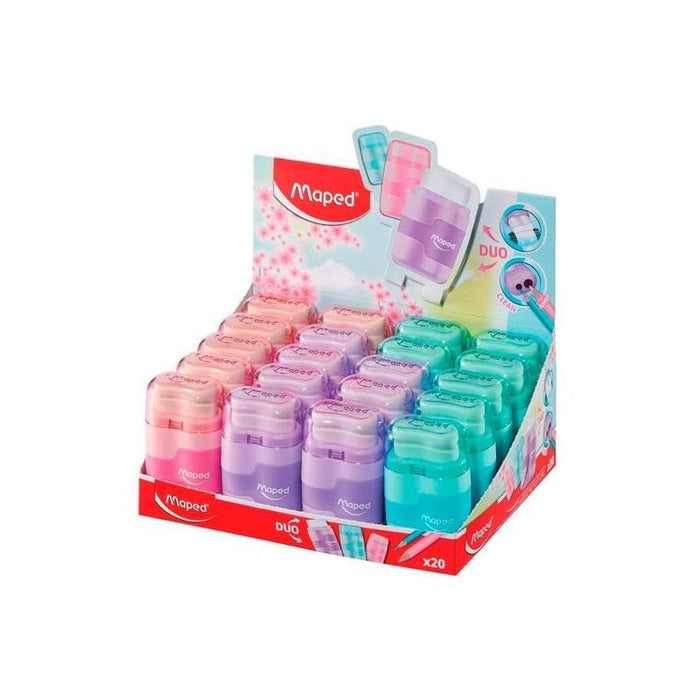 Pack De 20 Unidades Maped Afilalápices Manual 2 Agujeros C/Surtidos Pastel
