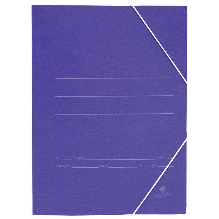 Pack De 20 Unidades Mariola Carpeta De Carton Sencilla Folio 500gr/M2 - Medidas 34x25x1cm - Cierre Con Goma Elastica -