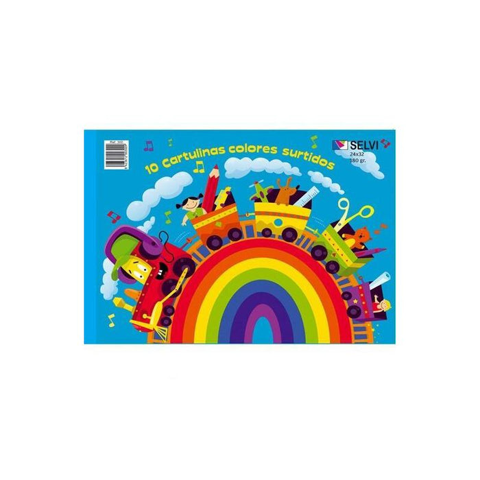 Pack De 20 Unidades Selvi Cuaderno Para Manualidades Con 10 Cartulinas 24x32cm 180gr Colores Surtidos