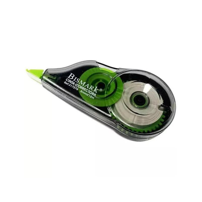 Pack De 24 Unidades Bismark Cinta Correctora 5mm X 12m - Cuerpo Transparente - Forma Ergonomica