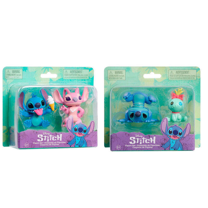 Pack De 24 Unidades - Blister 2 Figuras Stitch Disney 7,5cm Surtido