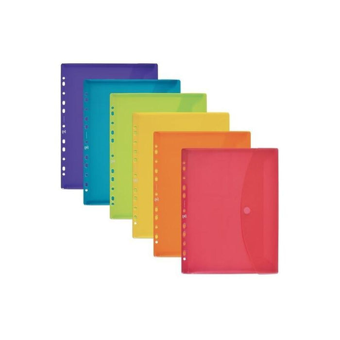 Pack De 24 Unidades Oxford Sobre Multitaladro Con Velcro A5+ Pp Extra Cristal C/Surtidos