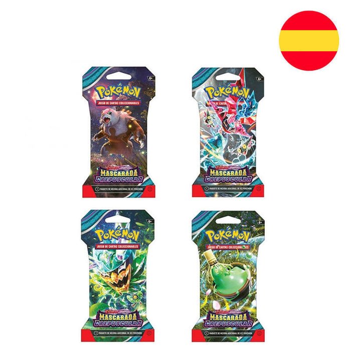 Pack De 24 Unidades - Sobre Juego Cartas Coleccionables Mascarada Crespuscular Pokemon Español Surtido