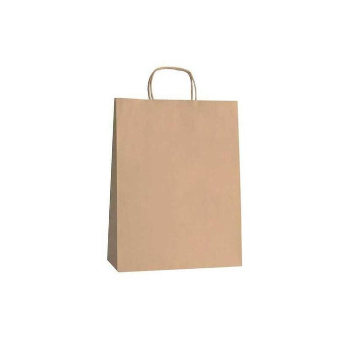 Pack De 25 Unidades Fama Bolsa De Asa Retorcida 125gr 26x10x35cm Papel Marron