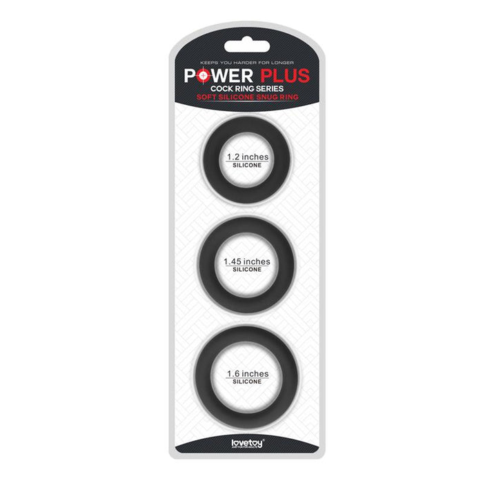 Pack De 3 Anillos Para El Pene Power Plus Negro