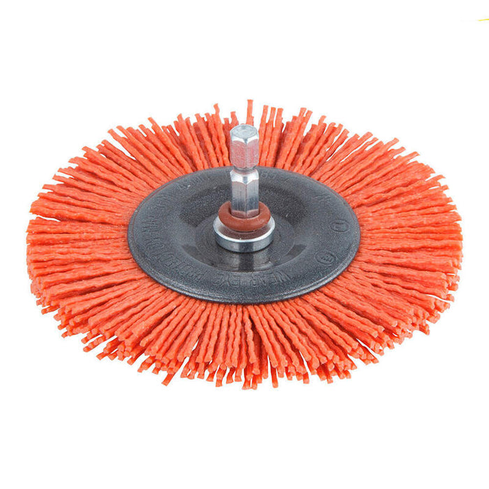 Pack De 3 Unidades - Cepillo De Disco De Nylon, Vástago Hexagonal 1/4" Ø100x10mm 1502000 Wolfcraft