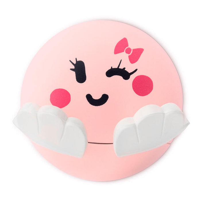 Pack De 3 Unidades - Colgador Adhesivo Infantil Diseño Cara Rosa. Inofix